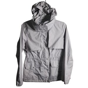 Cole Haan Signature Lightweight Hooded‎ Jacket Gray Drawstring Utility Medium
